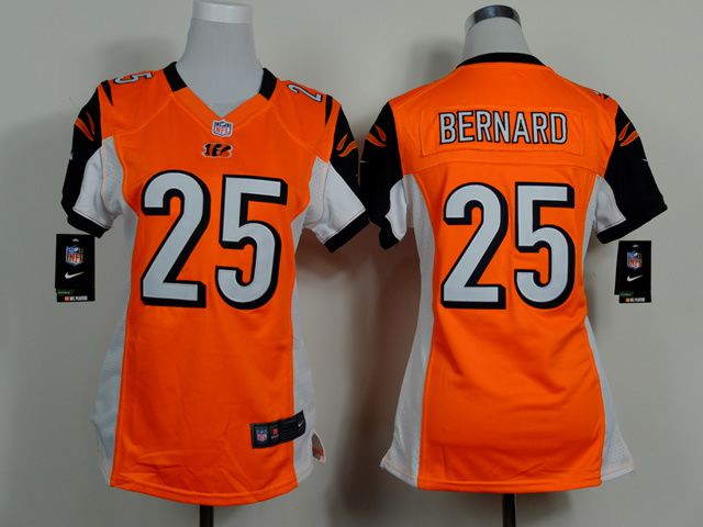 Women Cincinnati Bengals 25 Giovani Bernard Orange Nike NFL Jerseys